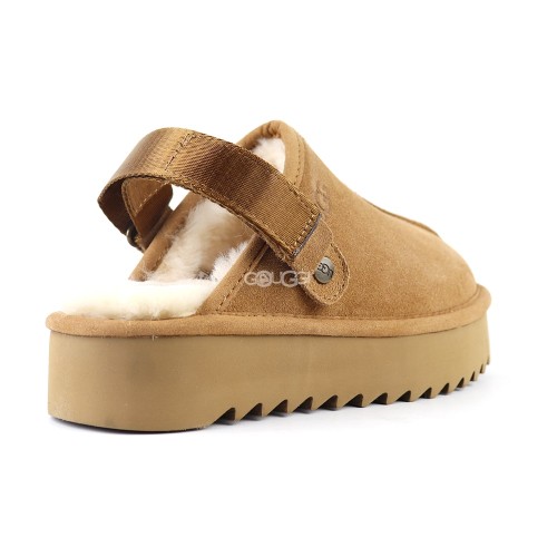 Goldenstar Clog Platform Chestnut