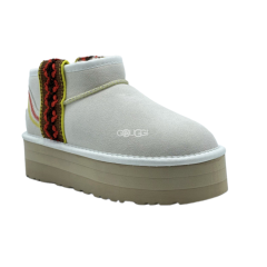 Classic Ultra Mini Braid Plat Boot White